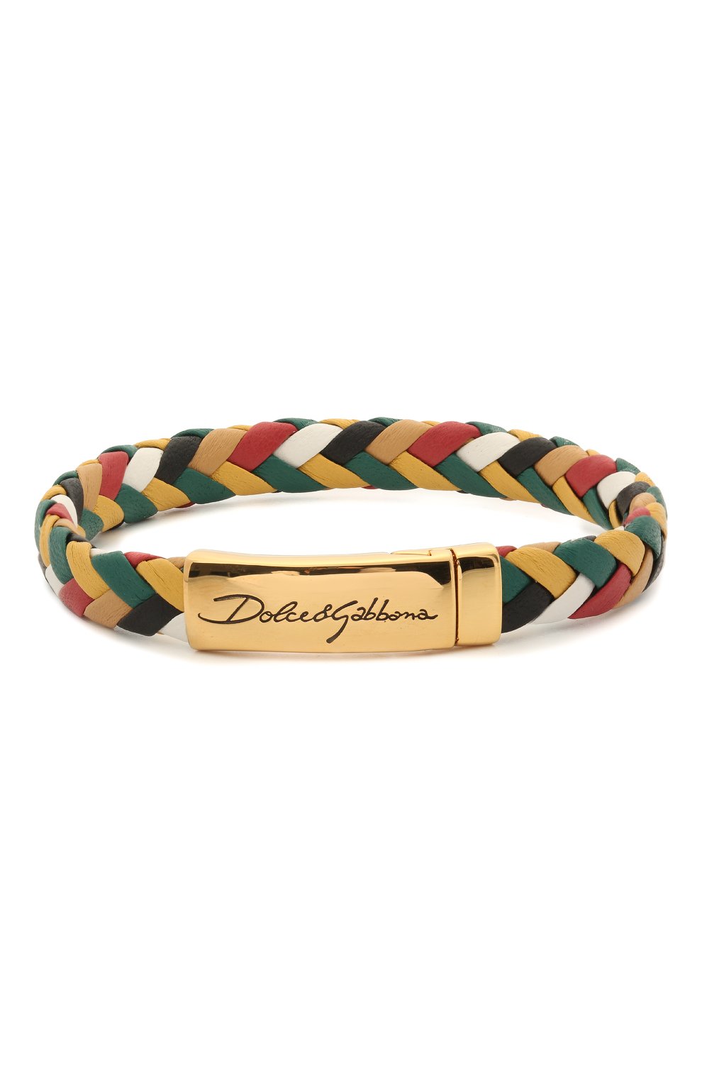 Мужской кожаный браслет DOLCE & GABBANA разноцветного цвета, арт. WBM5R3/W1111 | Фото 1 (Материал: Кожа)