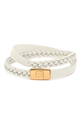 Мужской кожаный браслет DOLCE & GABBANA белого цвета по цене 20750 руб., арт. WBM5P2/W1111 | Фото 2 Мужской кожаный браслет DOLCE & GABBANA белого цвета, арт. WBM5P2/W1111 | Фото 2