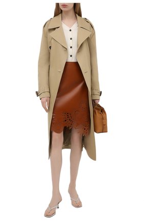 Женская кожаная юбка DRIES VAN NOTEN коричневого цвета по цене 122000 руб., арт. 211-11802-2371 | Фото 2 Женская кожаная юбка DRIES VAN NOTEN коричневого цвета, арт. 211-11802-2371 | Фото 2