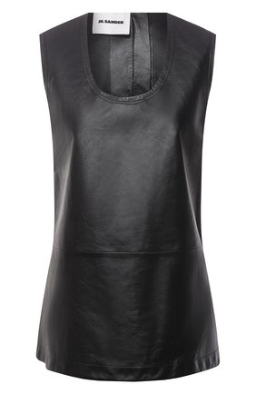 Женский кожаный топ JIL SANDER черного цвета по цене 208000 руб., арт. JSWS655675-WSL01011 | Фото 1 Женский кожаный топ JIL SANDER черного цвета, арт. JSWS655675-WSL01011 | Фото 1