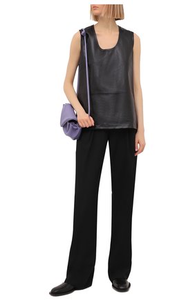 Женский кожаный топ JIL SANDER черного цвета по цене 208000 руб., арт. JSWS655675-WSL01011 | Фото 2 Женский кожаный топ JIL SANDER черного цвета, арт. JSWS655675-WSL01011 | Фото 2