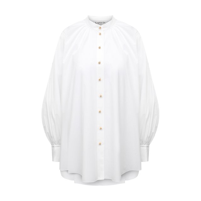 Хлопковая блузка Lanvin белого цвета
