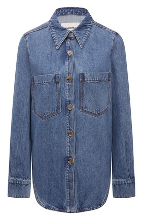 Женская джинсовая рубашка NANUSHKA синего цвета по цене 30800 руб., арт. SEINT_MEDIUM BLUE_RIGID DENIM | Фото 1 Женская джинсовая рубашка NANUSHKA синего цвета, арт. SEINT_MEDIUM BLUE_RIGID DENIM | Фото 1 (Рукава: Длинные; Длина (для топов): Удлиненные; Материал внешний: Хлопок; Женское Кросс-КТ: Рубашка-одежда; Кросс-КТ: Деним; Принт: Без принта; Стили: Гранж)