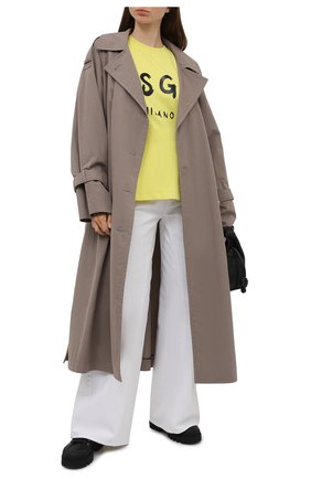 Женская хлопковая футболка MSGM желтого цвета по цене 9300 руб., арт. 3042MDM160 217498 | Фото 2 Женская хлопковая футболка MSGM желтого цвета, арт. 3042MDM160 217498 | Фото 2
