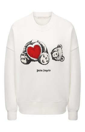 Женский хлопковый свитшот PALM ANGELS белого цвета по цене 59450 руб., арт. PWBA017S21FLE0040401 | Фото 1 Женский хлопковый свитшот PALM ANGELS белого цвета, арт. PWBA017S21FLE0040401 | Фото 1