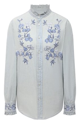 Женская хлопковая рубашка POLO RALPH LAUREN голубого цвета по цене 18900 руб., арт. 211838068 | Фото 1 Женская хлопковая рубашка POLO RALPH LAUREN голубого цвета, арт. 211838068 | Фото 1 (Материал внешний: Хлопок; Длина (для топов): Стандартные; Рукава: Длинные; Женское Кросс-КТ: Рубашка-одежда; Принт: С принтом; Кросс-КТ: Деним; Стили: Бохо)