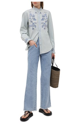 Женская хлопковая рубашка POLO RALPH LAUREN голубого цвета по цене 18900 руб., арт. 211838068 | Фото 2 Женская хлопковая рубашка POLO RALPH LAUREN голубого цвета, арт. 211838068 | Фото 2 (Материал внешний: Хлопок; Длина (для топов): Стандартные; Рукава: Длинные; Женское Кросс-КТ: Рубашка-одежда; Принт: С принтом; Кросс-КТ: Деним; Стили: Бохо)