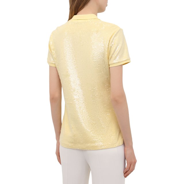 Хлопковое поло с пайетками Polo Ralph Lauren 211838104, цвет жёлтый, размер 46 - фото 4