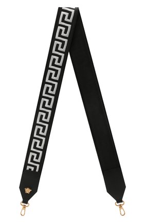 Женские ремень для сумки greca VERSACE черно-белого цвета по цене 44950 руб., арт. DP3I095/DNASRG | Фото 1 Женские ремень для сумки greca VERSACE черно-белого цвета, арт. DP3I095/DNASRG | Фото 1