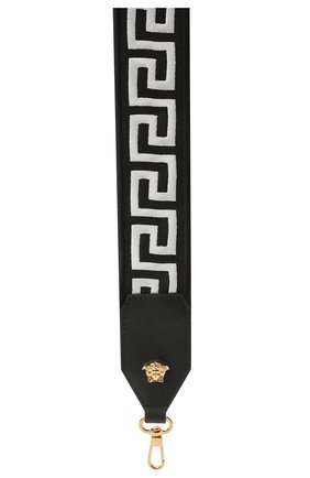 Женские ремень для сумки greca VERSACE черно-белого цвета по цене 51650 руб., арт. DP3I095/DNASRG | Фото 2 Женские ремень для сумки greca VERSACE черно-белого цвета, арт. DP3I095/DNASRG | Фото 2 (Ошибки технического описания: Нет высоты, Нет глубины; Размер: mini; Кросс-КТ: ремень-сумка; Материал: Текстиль)