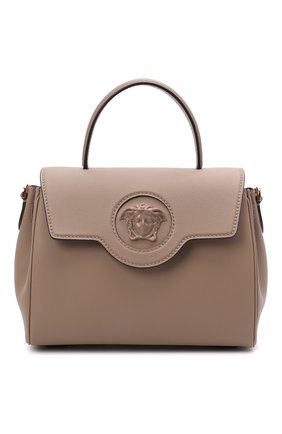 Женская сумка la medusa medium VERSACE бежевого цвета по цене 169500 руб., арт. DBFI039/DVIT2T | Фото 1 Женская сумка la medusa medium VERSACE бежевого цвета, арт. DBFI039/DVIT2T | Фото 1 (Материал: Натуральная кожа; Сумки-технические: Сумки top-handle, Сумки через плечо; Размер: medium; Ремень/цепочка: На ремешке)