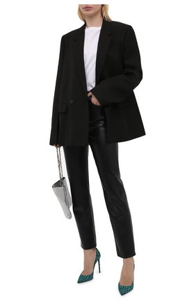 Женские текстильные туфли zoe SAINT LAURENT зеленого цвета по цене 52550 руб., арт. 649474/20W00 | Фото 2 Женские текстильные туфли zoe SAINT LAURENT зеленого цвета, арт. 649474/20W00 | Фото 2