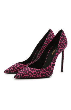 Женские текстильные туфли zoe SAINT LAURENT фуксия цвета по цене 52550 руб., арт. 649474/20W00 | Фото 1 Женские текстильные туфли zoe SAINT LAURENT фуксия цвета, арт. 649474/20W00 | Фото 1