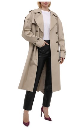 Женские текстильные туфли zoe SAINT LAURENT фуксия цвета по цене 52550 руб., арт. 649474/20W00 | Фото 2 Женские текстильные туфли zoe SAINT LAURENT фуксия цвета, арт. 649474/20W00 | Фото 2