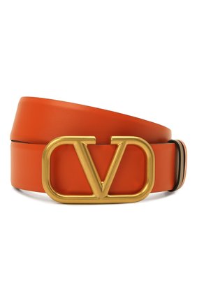 Женский кожаный ремень vlogo VALENTINO оранжевого цвета по цене 32300 руб., арт. VW0T0S11/ZFR | Фото 1 Женский кожаный ремень vlogo VALENTINO оранжевого цвета, арт. VW0T0S11/ZFR | Фото 1 (Материал: Кожа)