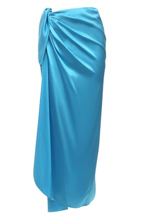 Женская шелковая юбка BALENCIAGA голубого цвета, арт. 658183/TKN01 | Фото 1 (Материал внешний: Шелк; Женское Кросс-КТ: Юбка-одежда; Длина Ж (юбки, платья, шорты): Макси; Стили: Романтичный)