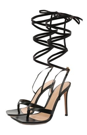 Женские кожаные босоножки ribbon GIANVITO ROSSI черного цвета по цене 56600 руб., арт. G32006.15RIC.NAPNER0 | Фото 1 Женские кожаные босоножки ribbon GIANVITO ROSSI черного цвета, арт. G32006.15RIC.NAPNER0 | Фото 1 (Материал внутренний: Натуральная кожа; Подошва: Плоская; Каблук высота: Высокий; Каблук тип: Шпилька; Материал внешний: Кожа)