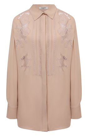 Женская шелковая блузка VALENTINO бежевого цвета по цене 210500 руб., арт. VB0AB2F21MH | Фото 1 Женская шелковая блузка VALENTINO бежевого цвета, арт. VB0AB2F21MH | Фото 1