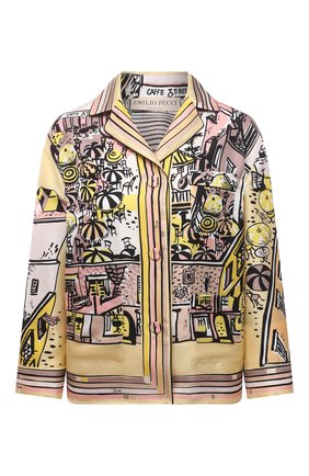 Женская шелковая рубашка EMILIO PUCCI желтого цвета по цене 135000 руб., арт. 1HRJ50/1H721 | Фото 1 Женская шелковая рубашка EMILIO PUCCI желтого цвета, арт. 1HRJ50/1H721 | Фото 1
