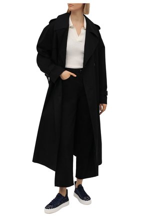 Женские текстильные кеды lauren CHLOÉ темно-синего цвета по цене 37750 руб., арт. CHC19U108D2 | Фото 2 Женские текстильные кеды lauren CHLOÉ темно-синего цвета, арт. CHC19U108D2 | Фото 2