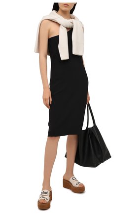 Женские текстильные сабо woody CHLOÉ бежевого цвета по цене 27950 руб., арт. CHC21U44908 | Фото 2 Женские текстильные сабо woody CHLOÉ бежевого цвета, арт. CHC21U44908 | Фото 2