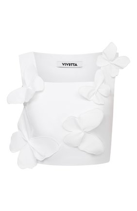 Женский хлопковый топ VIVETTA белого цвета по цене 37450 руб., арт. 21E V2S0/T011/6958 | Фото 1 Женский хлопковый топ VIVETTA белого цвета, арт. 21E V2S0/T011/6958 | Фото 1