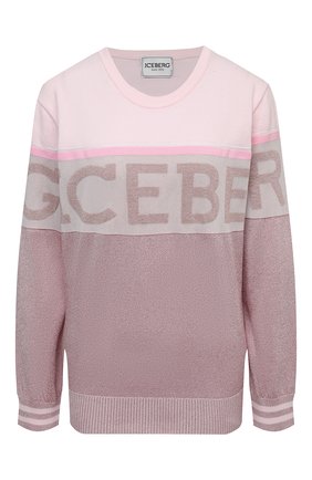 Женский пуловер ICEBERG светло-розового цвета по цене 28750 руб., арт. 21E I2P0/A007/7296 | Фото 1 Женский пуловер ICEBERG светло-розового цвета, арт. 21E I2P0/A007/7296 | Фото 1
