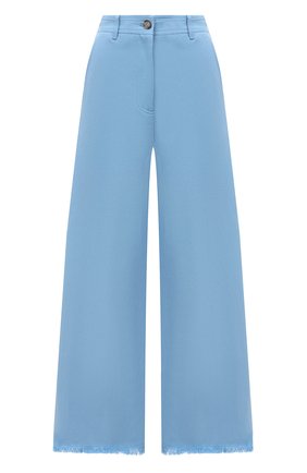 Женские брюки из хлопка и льна MSGM голубого цвета по цене 36950 руб., арт. 3042MDP106 217309 | Фото 1 Женские брюки из хлопка и льна MSGM голубого цвета, арт. 3042MDP106 217309 | Фото 1