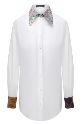 Женская хлопковая рубашка DOLCE & GABBANA белого цвета по цене 67850 руб., арт. F5L57T/GDZ39 | Фото 1 Женская хлопковая рубашка DOLCE & GABBANA белого цвета, арт. F5L57T/GDZ39 | Фото 1