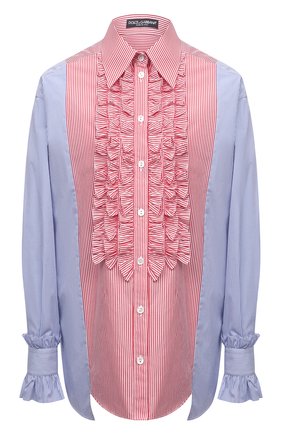 Женская хлопковая рубашка DOLCE & GABBANA разноцветного цвета, арт. F5035T/GDZ03 | Фото 1 (Длина (для топов): Стандартные; Материал внешний: Хлопок; Рукава: Длинные; Принт: С принтом, Полоска; Женское Кросс-КТ: Рубашка-одежда; Стили: Кэжуэл; Региональные ограничения белый список (Axapta Mercury): RU)