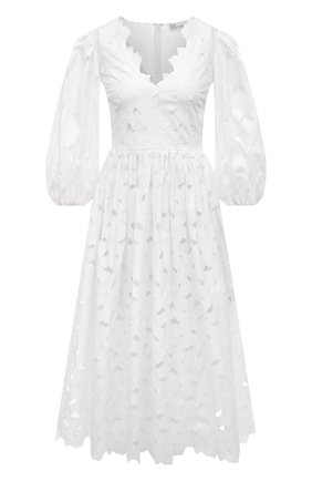 Женское платье REDVALENTINO белого цвета по цене 94650 руб., арт. VR0VA17P/5TB | Фото 1 Женское платье REDVALENTINO белого цвета, арт. VR0VA17P/5TB | Фото 1 (Длина Ж (юбки, платья, шорты): Миди; Материал подклада: Хлопок; Рукава: 3/4; Материал внешний: Хлопок, Синтетический материал; Стили: Бохо; Женское Кросс-КТ: Платье-одежда; Случай: Повседневный)