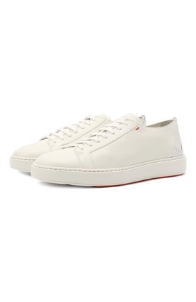 Мужские кожаные кеды SANTONI белого цвета по цене 47900 руб., арт. MBCD21490BARGTWHI20 | Фото 1 Мужские кожаные кеды SANTONI белого цвета, арт. MBCD21490BARGTWHI20 | Фото 1