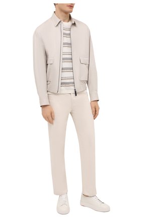 Мужские кожаные кеды SANTONI белого цвета по цене 47900 руб., арт. MBCD21490BARGTWHI20 | Фото 2 Мужские кожаные кеды SANTONI белого цвета, арт. MBCD21490BARGTWHI20 | Фото 2