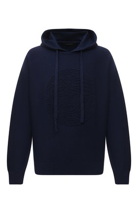 Мужской худи из шерсти и кашемира VERSACE темно-синего цвета по цене 105000 руб., арт. A87203/A235893 | Фото 1 Мужской худи из шерсти и кашемира VERSACE темно-синего цвета, арт. A87203/A235893 | Фото 1
