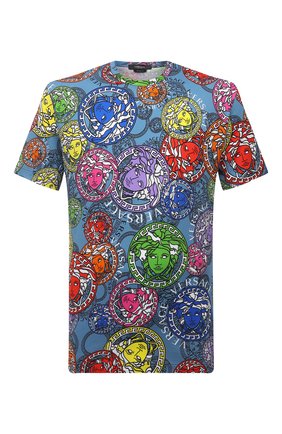 Мужская хлопковая футболка VERSACE разноцветного цвета по цене 52350 руб., арт. A77276/1F01065 | Фото 1 Мужская хлопковая футболка VERSACE разноцветного цвета, арт. A77276/1F01065 | Фото 1
