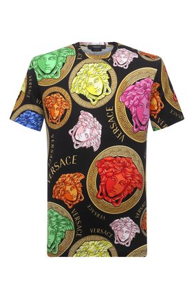 Мужская хлопковая футболка VERSACE разноцветного цвета по цене 52350 руб., арт. A77276/1F01063 | Фото 1 Мужская хлопковая футболка VERSACE разноцветного цвета, арт. A77276/1F01063 | Фото 1