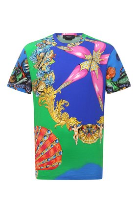 Мужская хлопковая футболка VERSACE разноцветного цвета по цене 52350 руб., арт. A76113/1F01159 | Фото 1 Мужская хлопковая футболка VERSACE разноцветного цвета, арт. A76113/1F01159 | Фото 1