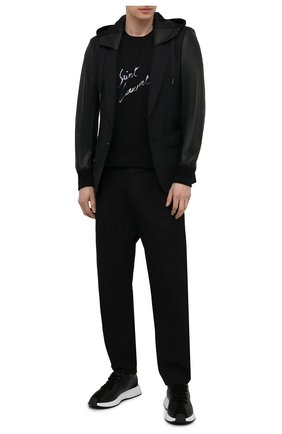 Мужская комбинированная куртка DOLCE & GABBANA черного цвета по цене 258500 руб., арт. G2PN9Z/FUBEC | Фото 2 Мужская комбинированная куртка DOLCE & GABBANA черного цвета, арт. G2PN9Z/FUBEC | Фото 2