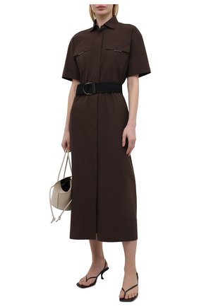 Женское хлопковое платье BRUNELLO CUCINELLI бордового цвета по цене 239500 руб., арт. MH127AFM24 | Фото 2 Женское хлопковое платье BRUNELLO CUCINELLI бордового цвета, арт. MH127AFM24 | Фото 2