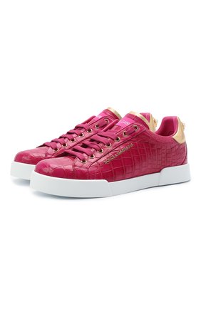 Женские кеды из кожи крокодила portofino DOLCE & GABBANA фуксия цвета по цене 207500 руб., арт. CK1602/A2W46/CNIL | Фото 1 Женские кеды из кожи крокодила portofino DOLCE & GABBANA фуксия цвета, арт. CK1602/A2W46/CNIL | Фото 1