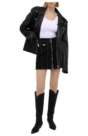 Женская джинсовая юбка VERSACE JEANS COUTURE черного цвета по цене 28850 руб., арт. A9HWA33I-WDP853/ALL4P | Фото 2 Женская джинсовая юбка VERSACE JEANS COUTURE черного цвета, арт. A9HWA33I-WDP853/ALL4P | Фото 2