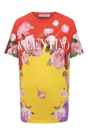 Женская хлопковая футболка VALENTINO желтого цвета по цене 62800 руб., арт. VB0MG13G6F9 | Фото 1 Женская хлопковая футболка VALENTINO желтого цвета, арт. VB0MG13G6F9 | Фото 1