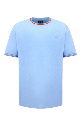 Мужская хлопковая футболка PAUL&SHARK голубого цвета по цене 17300 руб., арт. 21411004/C00/3XL-6XL | Фото 1 Мужская хлопковая футболка PAUL&SHARK голубого цвета, арт. 21411004/C00/3XL-6XL | Фото 1