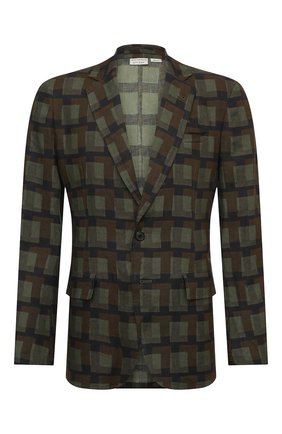 Мужской льняной пиджак DRIES VAN NOTEN хаки цвета по цене 99500 руб., арт. 211-20425-2080 | Фото 1 Мужской льняной пиджак DRIES VAN NOTEN хаки цвета, арт. 211-20425-2080 | Фото 1