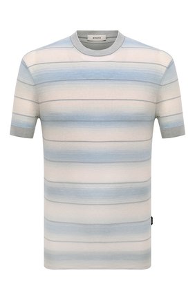 Мужской хлопковый джемпер Z ZEGNA голубого цвета по цене 24150 руб., арт. VWR10/ZZ112 | Фото 1 Мужской хлопковый джемпер Z ZEGNA голубого цвета, арт. VWR10/ZZ112 | Фото 1 (Рукава: Короткие; Материал внешний: Хлопок; Длина (для топов): Стандартные; Стили: Кэжуэл; Вырез: Круглый; Принт: С принтом; Мужское Кросс-КТ: Джемперы)