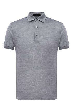 Мужское поло из хлопка и шелка ERMENEGILDO ZEGNA голубого цвета по цене 38050 руб., арт. UU576/750 | Фото 1 Мужское поло из хлопка и шелка ERMENEGILDO ZEGNA голубого цвета, арт. UU576/750 | Фото 1 (Материал внешний: Шелк, Хлопок; Рукава: Короткие; Длина (для топов): Стандартные; Стили: Кэжуэл; Застежка: Пуговицы)