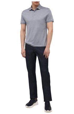 Мужское поло из хлопка и шелка ERMENEGILDO ZEGNA голубого цвета по цене 38050 руб., арт. UU576/750 | Фото 2 Мужское поло из хлопка и шелка ERMENEGILDO ZEGNA голубого цвета, арт. UU576/750 | Фото 2 (Материал внешний: Шелк, Хлопок; Рукава: Короткие; Длина (для топов): Стандартные; Стили: Кэжуэл; Застежка: Пуговицы)