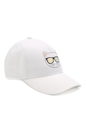 Детская хлопковая бейсболка KARL LAGERFELD KIDS белого цвета по цене 5120 руб., арт. Z11031 | Фото 1 Детская хлопковая бейсболка KARL LAGERFELD KIDS белого цвета, арт. Z11031 | Фото 1 (Материал: Хлопок, Текстиль)