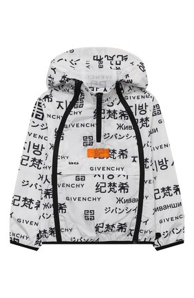 Детского анорак с капюшоном GIVENCHY черно-белого цвета по цене 45650 руб., арт. H26075 | Фото 1 Детского анорак с капюшоном GIVENCHY черно-белого цвета, арт. H26075 | Фото 1