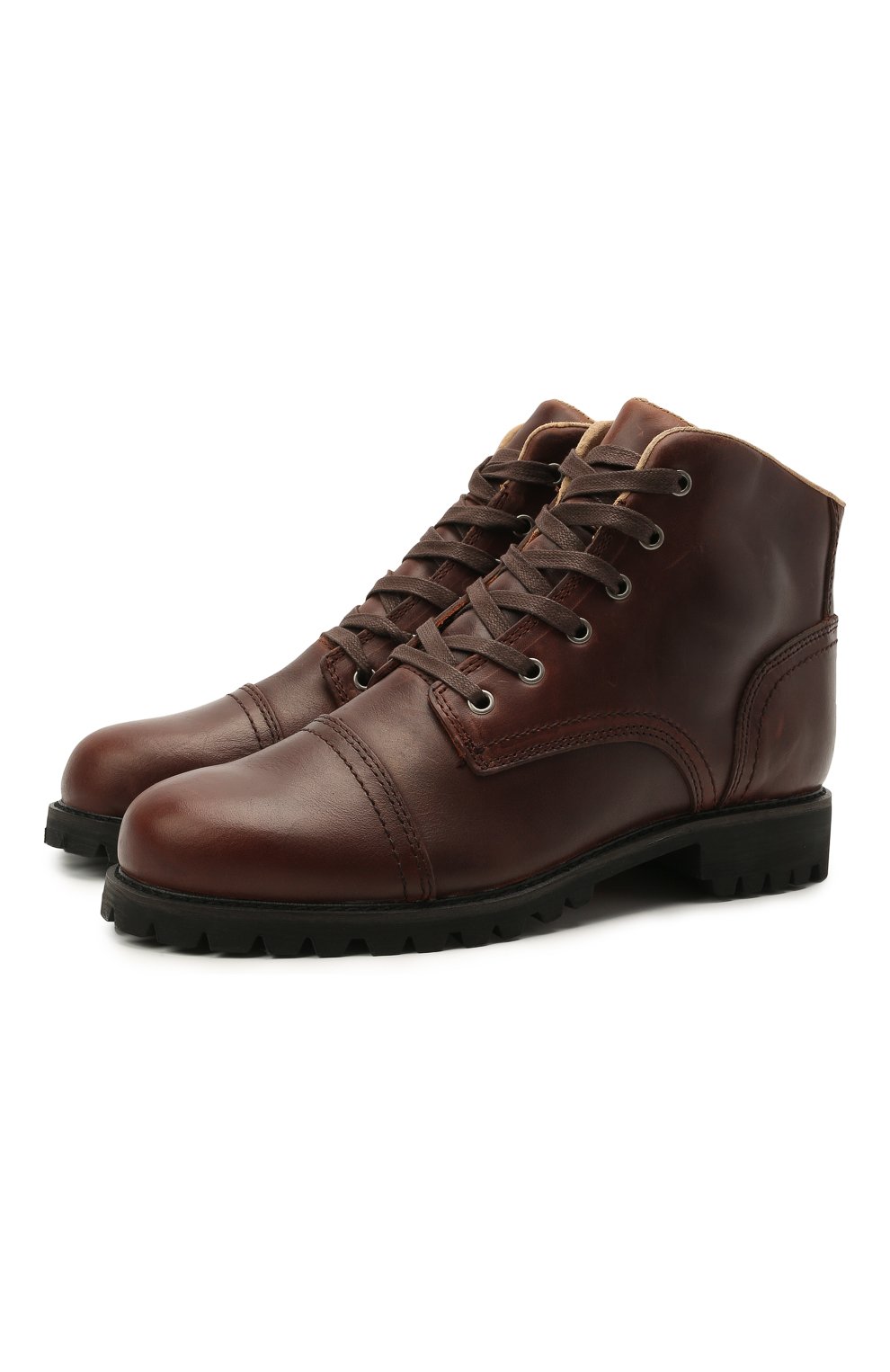 Мужские кожаные ботинки HARLEY-DAVIDSON коричневого цвета, арт. D93714 | Фото 1 (Материал внешний: Кожа; Мужское Кросс-КТ: Ботинки-обувь; Материал внутренний: Натуральная кожа; Материал утеплителя: Без утеплителя; Подошва: Плоская)